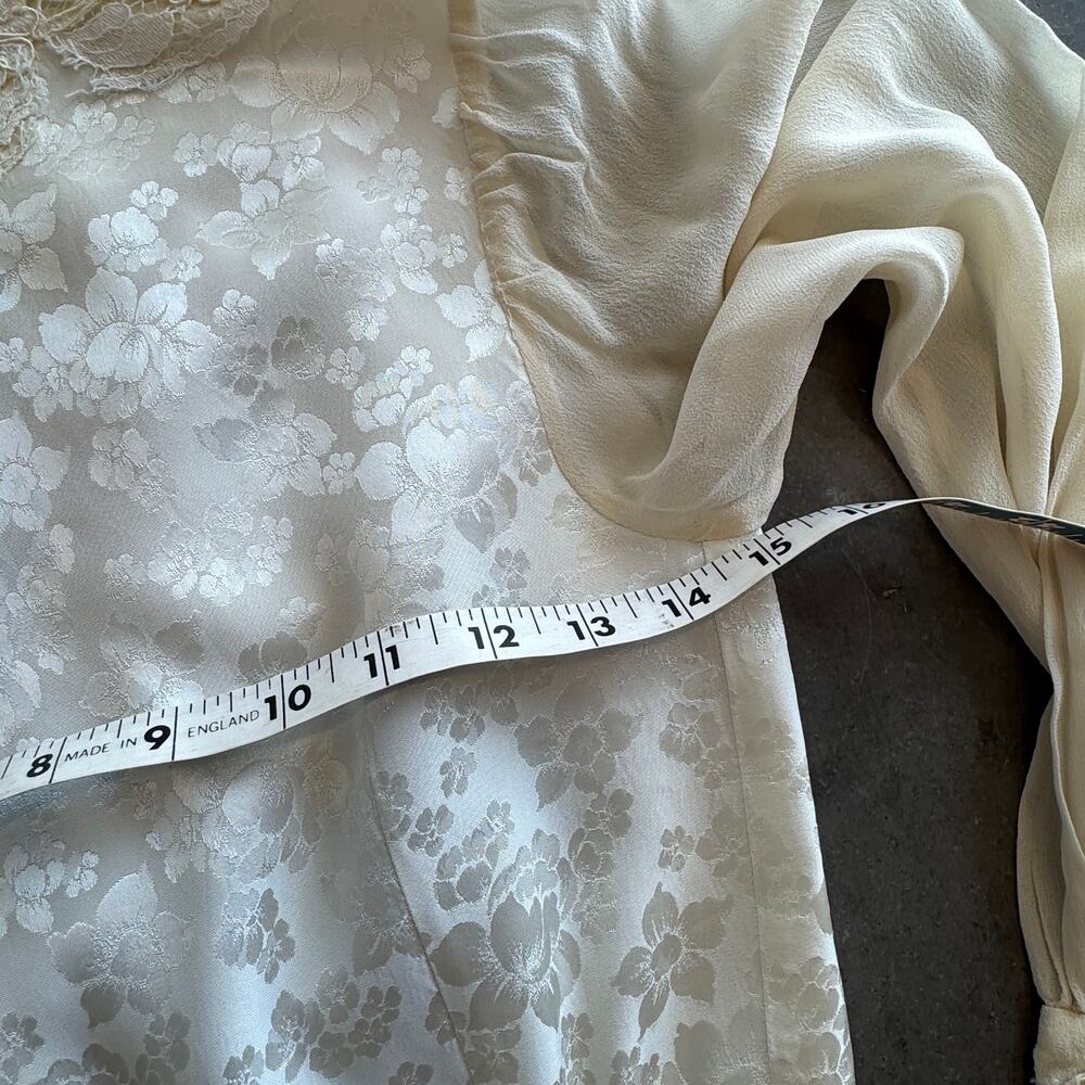 Vintage Y2K Marshall-Rousso Antique White Embroidered Lace Wedding Dress Small - Picture 8 of 10
